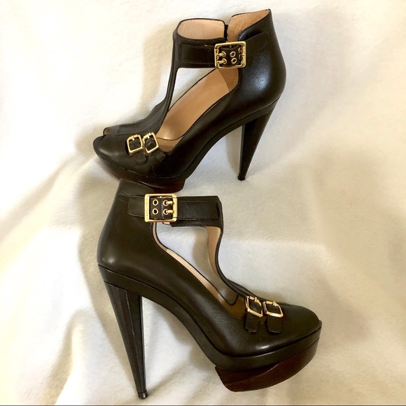 Velvet Angels Socialista Leather Platform Stilettos - Picture 8 of 16